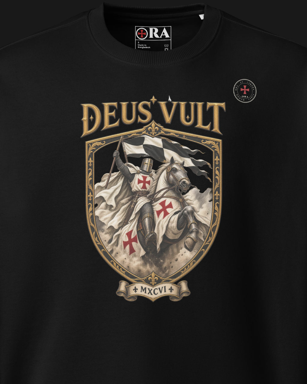 ORA Deus Vult Sweatshirt – print detail · Nox