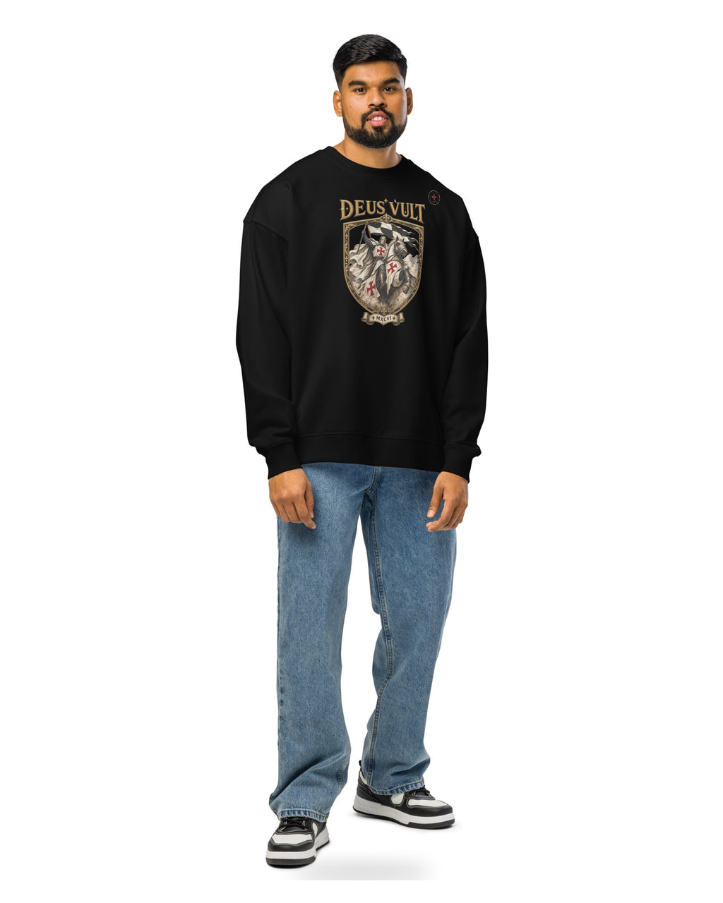 ORA Deus Vult Sweatshirt – worn by model · Nox