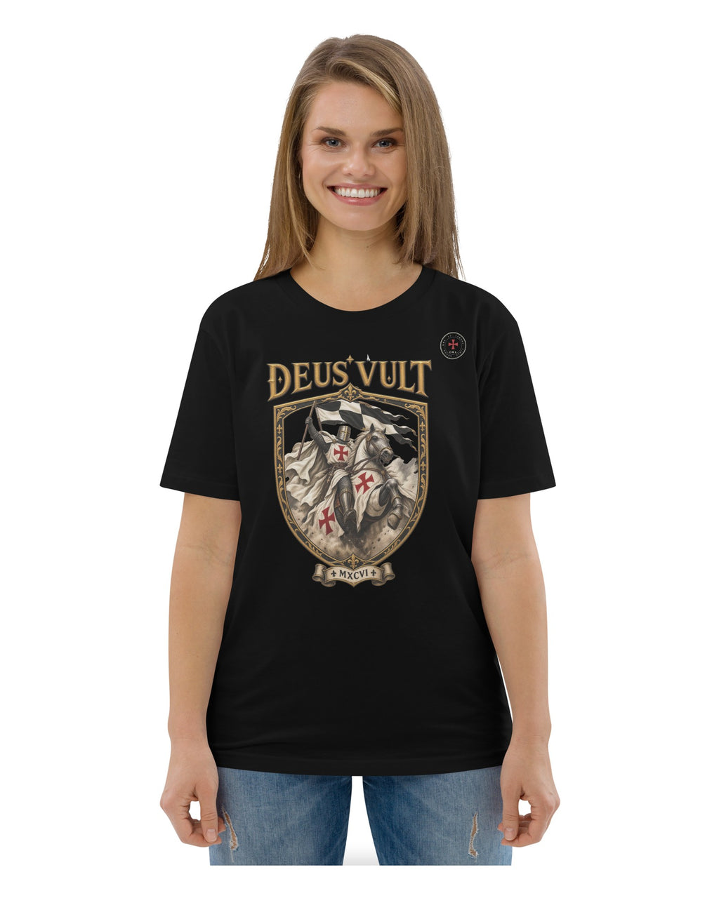 ORA Deus Vult T-Shirt – worn by model · Nox