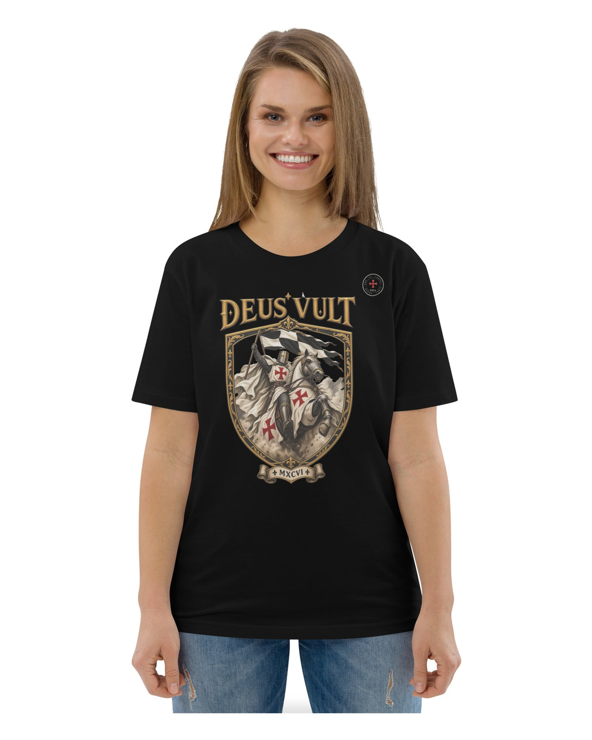 ORA Deus Vult T-Shirt – worn by model · Nox