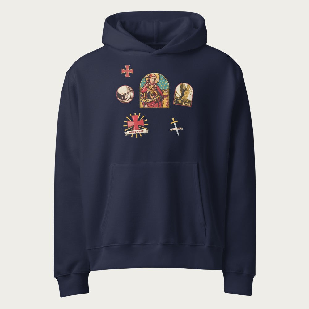 ORA Sacred Flash oversized hoodie navy – front