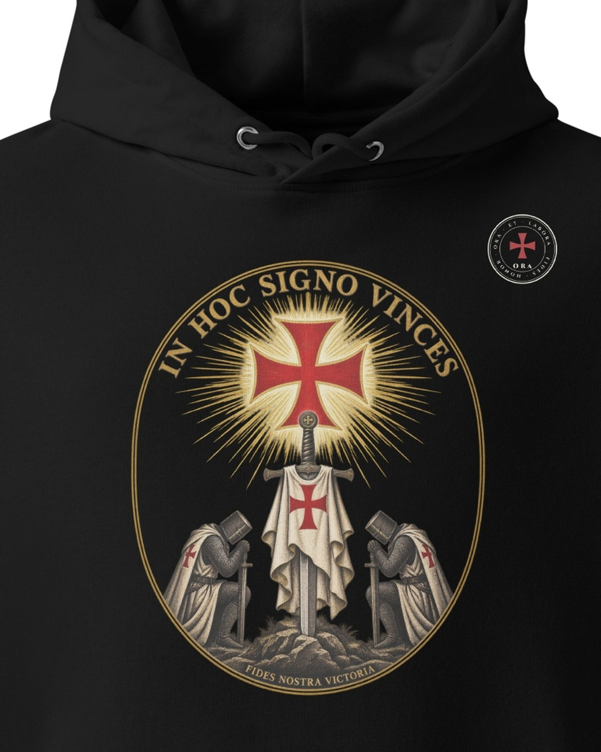 ORA In Hoc Signo Hoodie – print detail · Nox