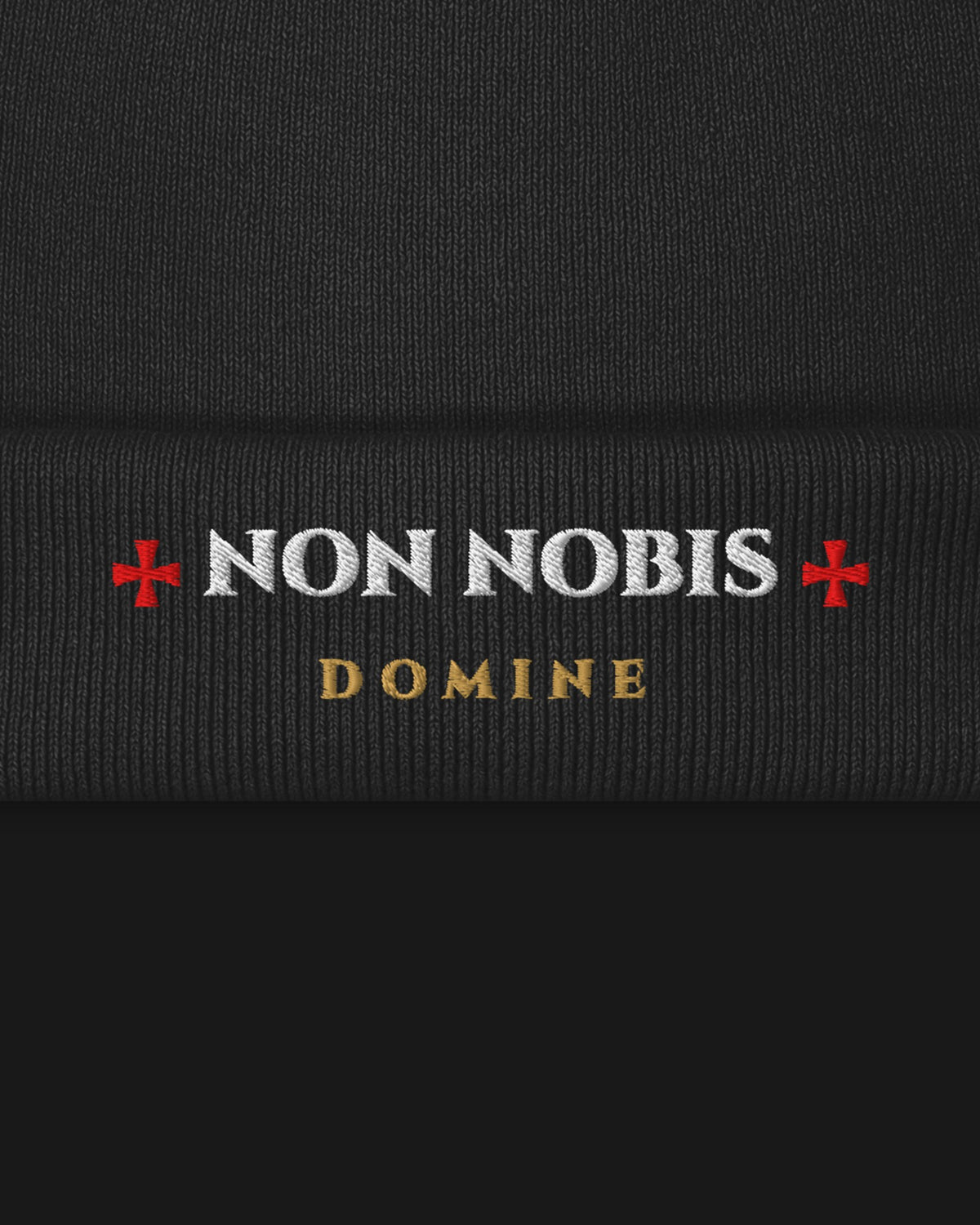 ORA Non Nobis Beanie – embroidery detail