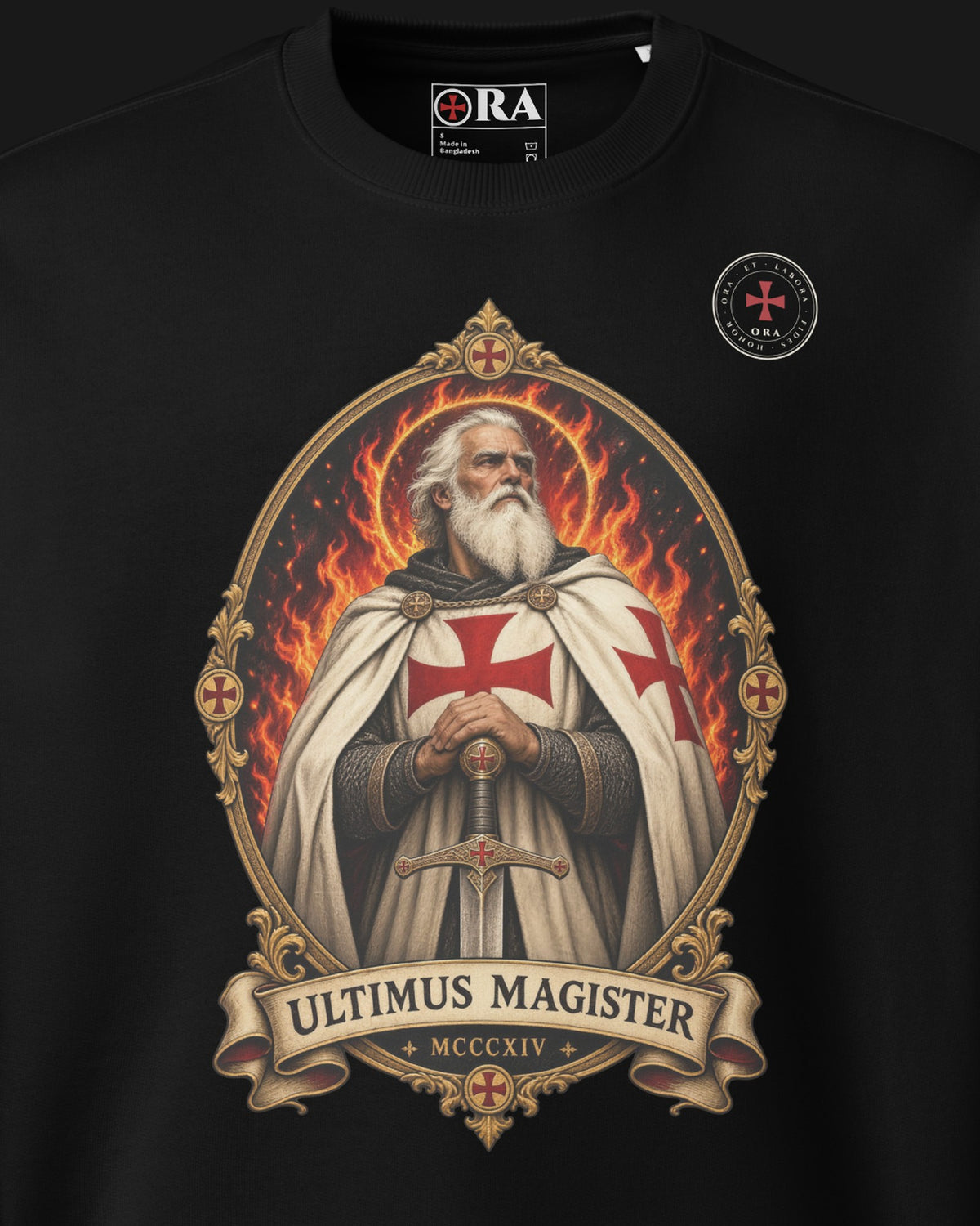 ORA Ultimus Magister Sweatshirt – print detail · Nox
