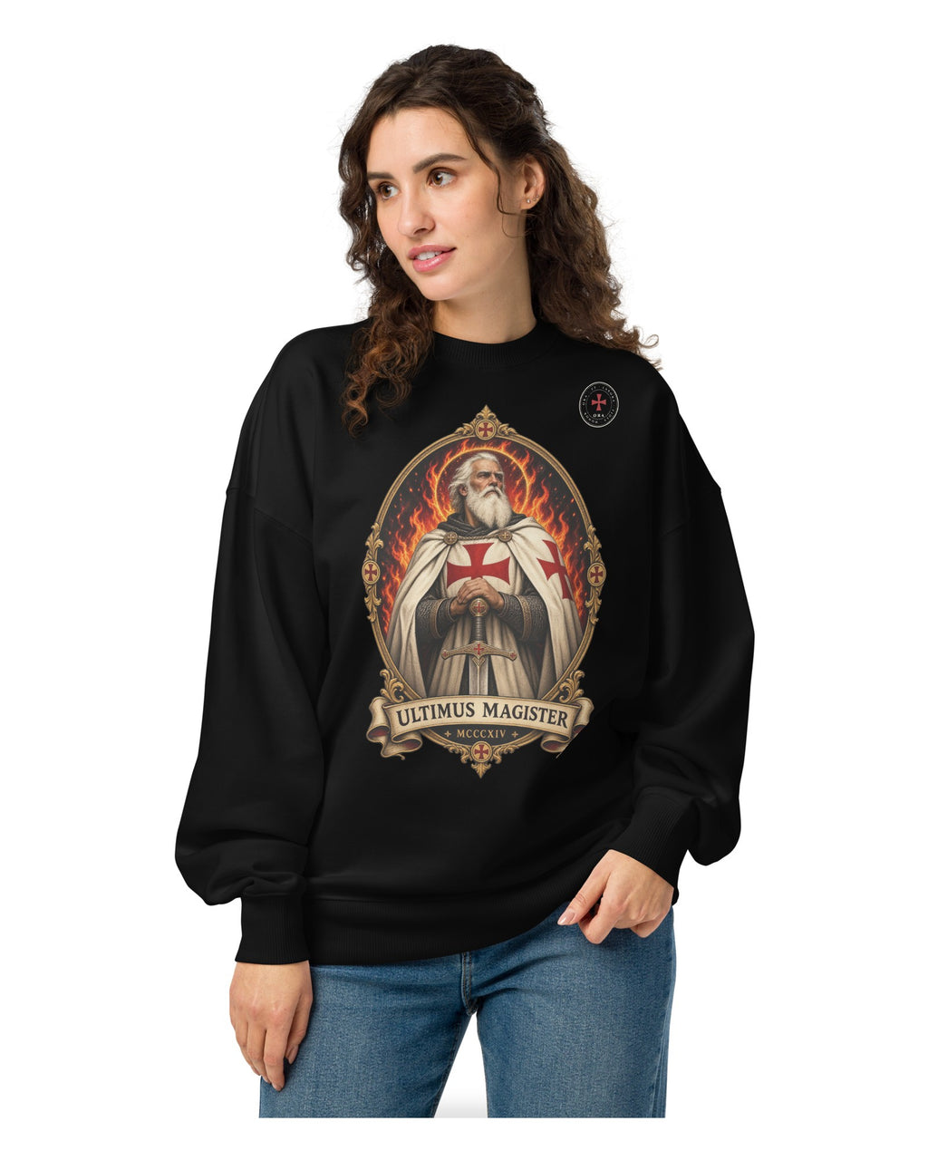 ORA Ultimus Magister Sweatshirt – worn by model · Nox
