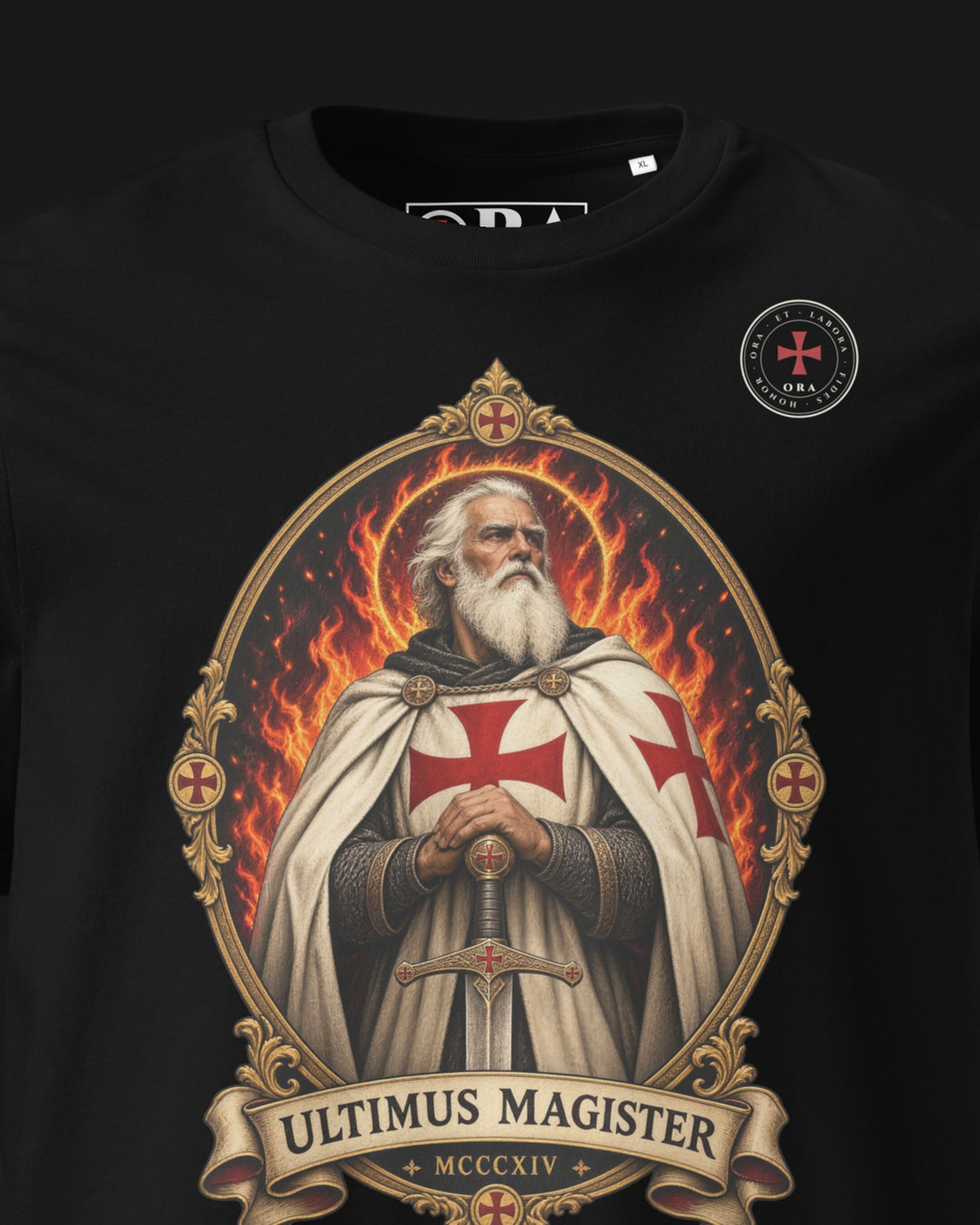 ORA Ultimus Magister T-Shirt – print detail · Nox