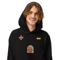 ORA Sacred Storm Oversized Hoodie Black – front, worn