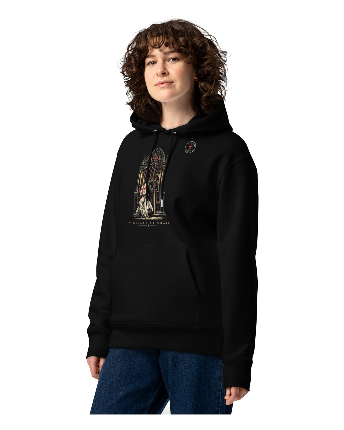 ORA Vigilia Hoodie – worn by model · Nox